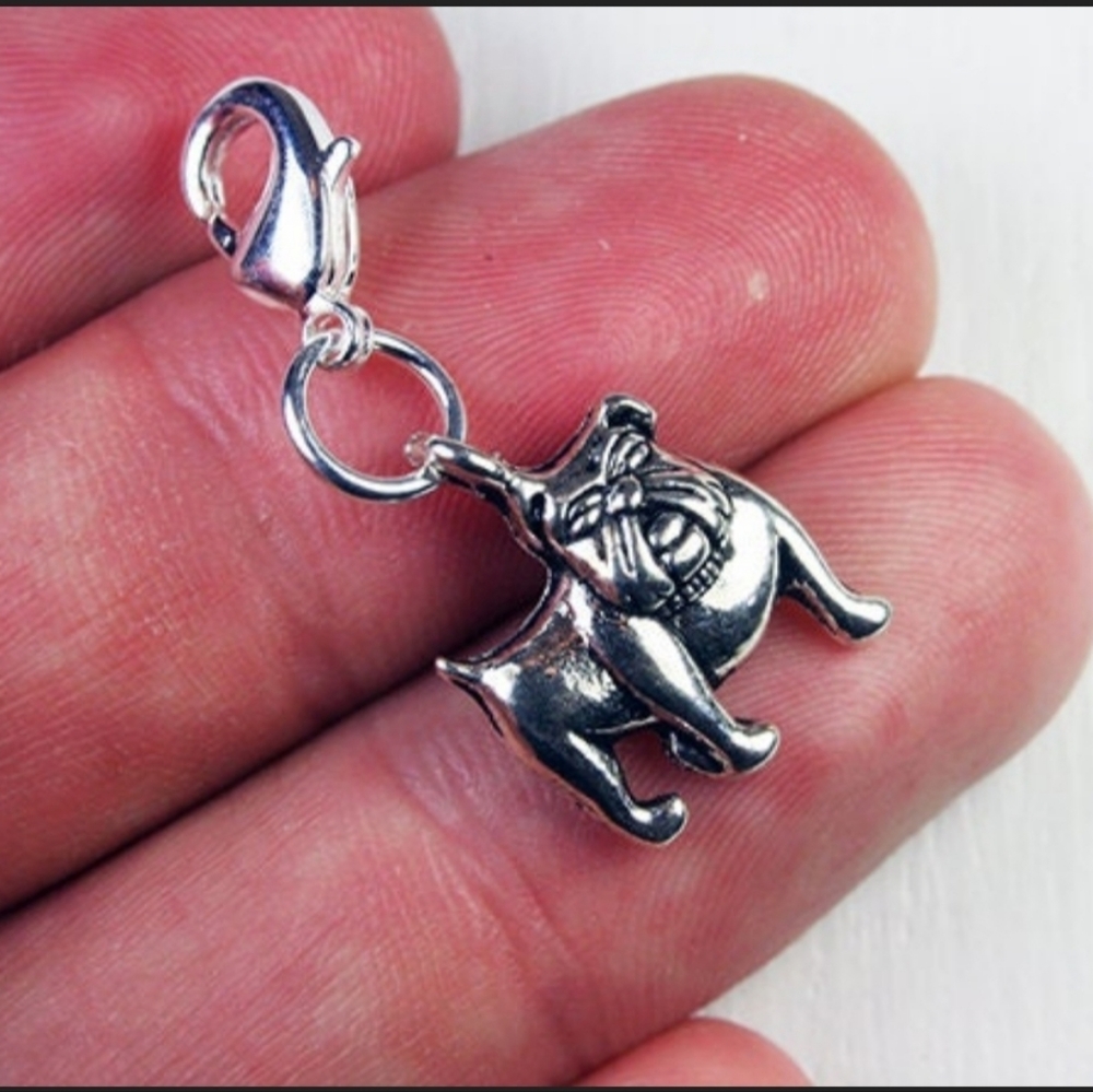 Clip On Dog Charms bulldog planner bracelet pendant zipper pull journal